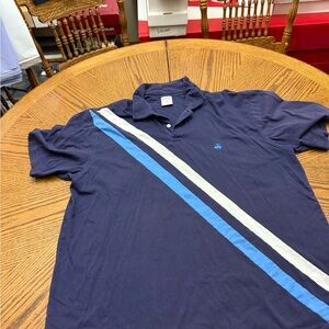 Brooks Brothers Blue and White Polo Shirt Dynamic Stripes